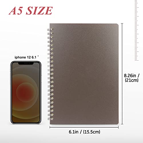 Songaa [4 Pack] Spiral Notebook, A5 Size College Ruled Notebooks, PP Hardcover Spiral Notebook Ruled Lined Journal Notebook Bulk, 80 Sheets / 160 Pages Spiral Bound Notebook (5.7"x image 8