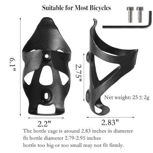 Gazeer G-SK-8921 2 Pack Ultra-Light Full Carbon Fiber Water Bottle Cage, Bike Water Bottle Holder Brackets thumb #1