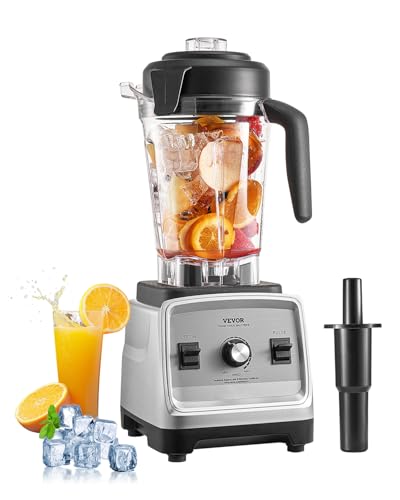 VEVOR Licuadora para Batidos, 2,5 L, 1600 W, con Motor Potente, Licuadora Multifuncional para Procesar Alimentos para Batidos, Malteadas y Jugos, Apta para la Cocina, 230 x 190 x 500 mm, Plata