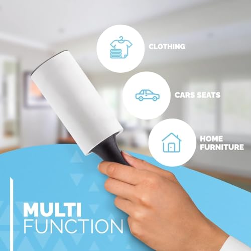 Image of Lint Rollers for Pet Hair, Sticky, Remover for Couch, Clothes Furniture and Carpet. Dog Hair Remover Cat Hair, Animal Fur, Fuzz. 5 Large Lint Rollers(300 Sheets) (60 Lint Sheets)