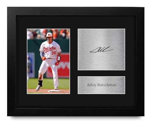 HWC Trading Adley Rutschman Baltimore Orioles Gifts Printed Signed Autograph Picture for Baseball Memorabilia Fans - US Letter Framed (ID-007417)