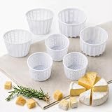 Cheese Mold Set, 7-Piece Assorted Cheese Draining Baskets for Homemade Cheese Making, Approx. 8.8-21.2 oz Capacity for Ricotta, Feta, Goat Cheese, Mozzarella, Soft and Semi-Hard Cheese