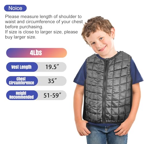 Vest for Kids, Weig-hted Grey Vest for Kids, VSeneory Support for Children for Warmth And Comfort, Breathable and Washable (Big)4