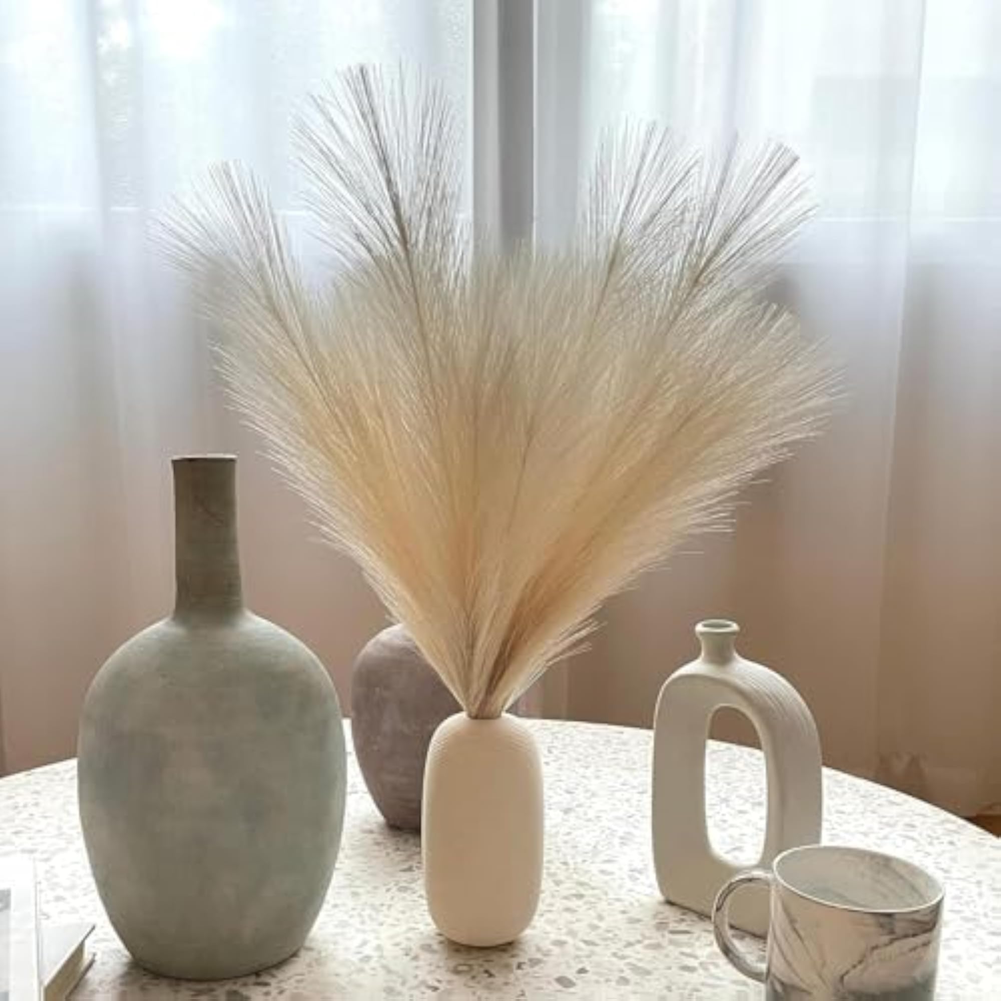 4Pcs Pampas Grass Artificial Faux Boho Home Decor