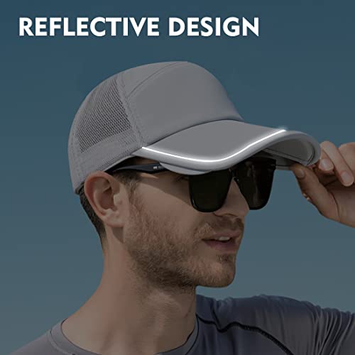 Sun Visor Hats Men, Adjustable Retractable Brim Uv Protection Mesh Breathable Baseball Cap For Beach Golf Running Tennis Grey #TOP2