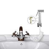 Sink Faucet Hose Sprayer Attachment, Brass Faucet Spray Head Replacement Set with 10ft Recoil Hose,...