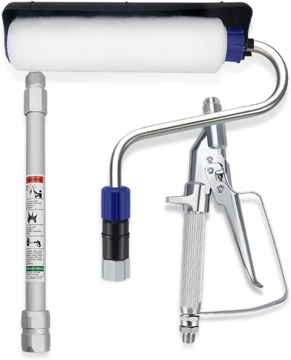 Miniatura 9 de Rodillo de alimentación interna de rociador de pintura sin aire para pistola de rociado sin aire de alta presión con varilla, cepillo de pared de