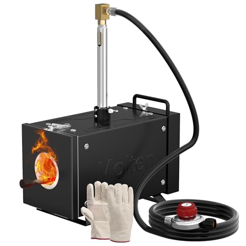 MMasters Propane Forge Kit, Single Burner, 2600℉ Knife Forge for Blacksmithing, Compact Portable Gas Forge with Openable Door