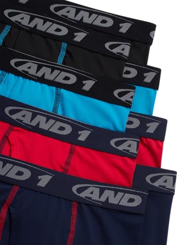 AND1 Boys Boxer Briefs - 8 Pack Performance Long Leg Boys Underwear Boxers with Functional Fly Pouch, 6" Inseam (Size: 6-18)3