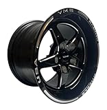 VMS Racing V-Star Wheel, 15x10, 5x114.3 Bolt Pattern, +20mm Offset, Gloss Black Milled Finish, Cast Aluminum, Single Wheel