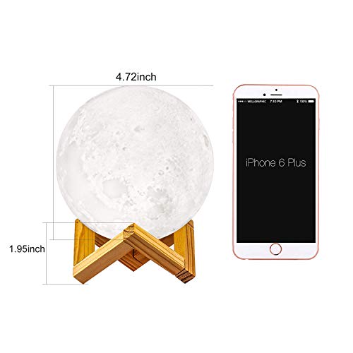 Dtoetkd TDW1042G Moon Lamp, 16 Colors 3D Printed Moon Lights Kids Night Light thumb #8