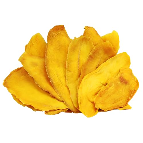 No Sugar Added Dried Mango Slices - 48 Oz Delicious Texture Soft & Juicy No Sugar Added Dried Mango - Naturally Ripened Mangos Dried Fruits - Gluten Free Kosher Non GMO Natural Source of Vitamin C,in Resealable Bag,3 Lbs