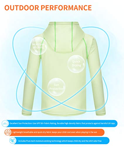 Image of Youth UPF50+ Sun Shirts Rashguard Quick Dry Long Sleeve Hoodies T-shirts for Workout Thumbholes