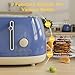 Toaster 4 Slice,Retro Stainless Steel Toaster with Extra Wide Slots Cancel, Bagel, Defrost Function, Dual Independent Control Panel, Removable Crumb Tray and High Lift Lever (Sapphire Blue)
