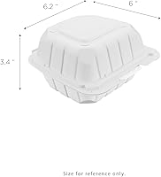 Vista 6 de KARAT EARTH Clamshell - Recipientes para alimentos para llevar [6"x6" - 400 unidades] Recipientes para llevar Aptos para microondas, seguros