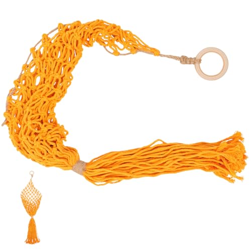 IMIKEYA Cesta Colgante Que Proporciona Circulación de Aire Cuerda de Cáñamo para Frutas y Verduras y Manchas Oscuras de Macramé Bolsa de Malla Tejida