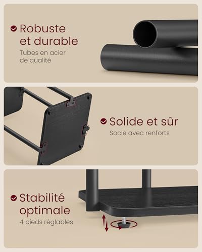 Lampe sur pied VASAGLE noir d\'encre avec interrupteur - 5