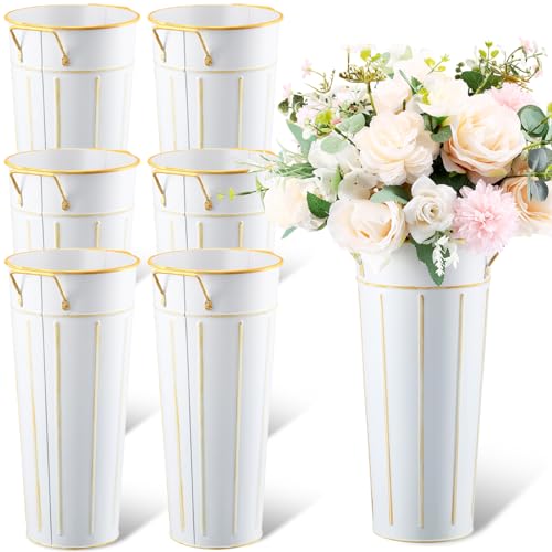 Domensi GEN-DOMENSI-4562 6 Pcs 12'' Galvanized Metal Vase cover