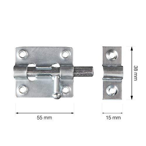LouMaxx 10138 Door Lock, Silver, 38x55 mm - Image 2
