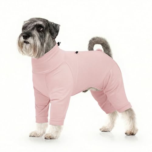 Image of Recovery Suit for Medium Dogs, Adjustable Dog Onesie, Pink, M
