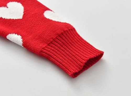 Pull tricoté pour bébé avec motif cœur rouge - Vêtement mixte