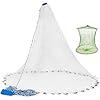 Yeahmart American Saltwater Fishing Cast Net for Bait Trap Fish 3ft/4ft/5ft/6ft/7ft/8ft/9ft/10ft Radius Casting Nets with Heavy Duty Real Zinc Sinker Weights, 3/8inch Mesh Size