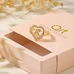 Gold Initial Rings for Women - Non Tarnish Dainty 14K Gold Plated Heart Adjustable Letter Rings for Women, Stackable Cute Thumb Pinky Fashion Open Simple Birthday Gifts Jewelry - Image 4