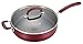 T-fal B13082 Color Luxe Hard Titanium Nonstick Thermo-Spot Dishwasher Safe PFOA Free Saute Pan Jumbo Cooker Cookware, 5-Quart, Red