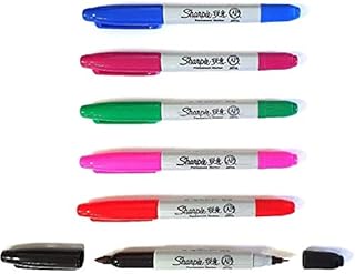 6 x Sharpie Twin Tip Fine & Ultra Fine Point Permanent Marker Pens Assorted Colours - Loose in Plain Packaging [ASIA IMPORT]