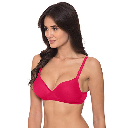 Image of Komli - Heavily Padded Push-Up Bra - Cotton Rich - Balconette - 3 /4th Coverage, Seamless, Wireless, Multiway Straps - T-Shirt Bra