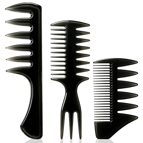Set de 3 Peines para Estilizar Cabello para Hombre Negro miniatura 1
