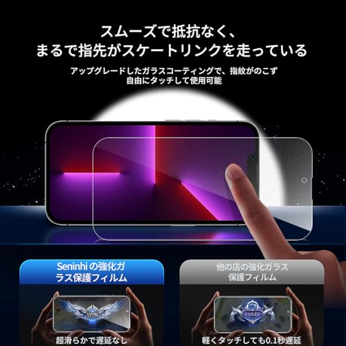 undefined 対応 iPhone 13 Pro Max ガラスフィルム 覗き見 【2枚覗き見防止+2枚レンズ保護フィルム+ガイド枠】 iphone13ProMax フィルム のぞき見防止 レンズフィルム アイホン 13プロ マックス 強化ガラス アイフォン13プロマックス 液晶 保護フィルム 横から見えない 硬度9H 耐衝撃 飛散防止 自動吸着 気泡ゼロ 指紋防止 超高質感 SENFK4AP13PM の商品画像 7