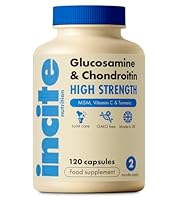 Glucosamine and Chondroitin High Strength Complex with MSM, Vitamin C, Ginger, Rosehip & Turmeric - 120 Premium Capsules Joint Care Supplements Made in The UK by Incite Nutrition