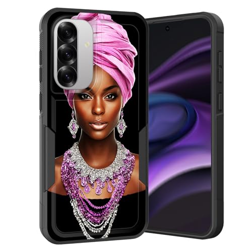 KJFHDJFDH for Galaxy A27 5G Case,Dual Layer Hybrid Heavy Duty Rugged Shockproof Hard PC +Soft Silicone Protective Case for Samsung Galaxy A27 5G 6.7" 2026,African American Women