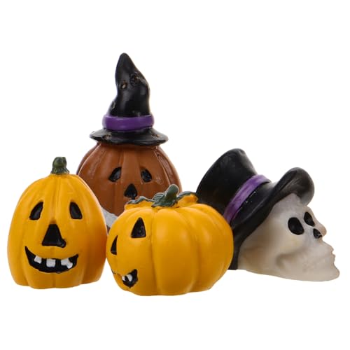 Citrouille miniature en résine pour aquarium avec détails festifs d'Halloween