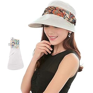 Gaocheng 2-in-1 zonnehoed voor dames, brede rand, opvouwbare zonneklep, UPF 50+ uv-bescherming, zomer, strandhoed met…