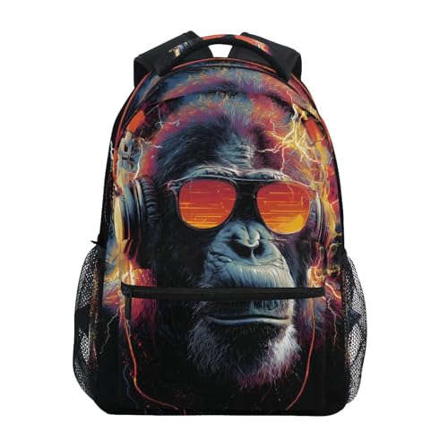 OTVEE Mochila escolar mochila de viagem universitária para meninos, meninas, adolescentes, homens e mulheres, Funny Monkeys, Small, Moderno