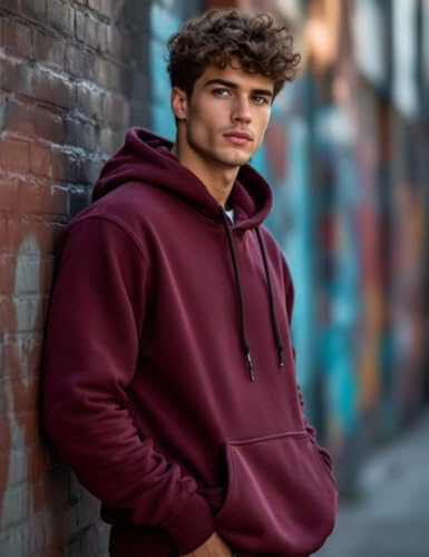 Image of Glowic Men's Hoodie | Oversized Stylish Sweatshirt for Winter Wear | Trendy Casual Hoodie for Men | Perfect for Gym, Travel, Streetwear Fashion