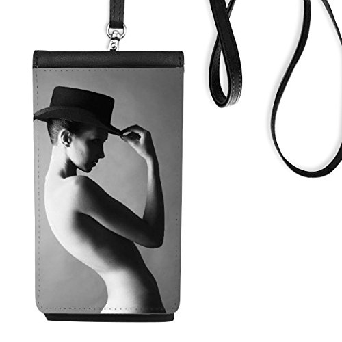 Smartphone bourse en cuir suspendu noir et petit sac bandoulière