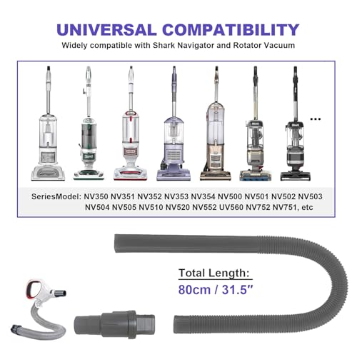 Image of Dryer Vent Cleaner Kit Compatible with Shark Vacuum Hose Attachment, Cleaning Tools for Dryer Vents, Dryer Lint Cleaner for Series NV350, NV351, NV352, NV353,NV360,NV500, NV501 NV752 NV751