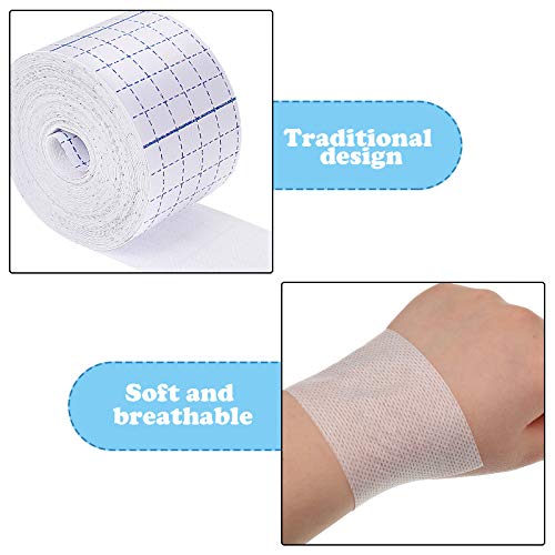 Image of Nuanchu 2 Rolls Non-Woven Cover Roll Stretch Tape 2 in X 10.94 Yard (Pack of 2)