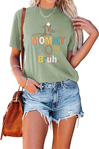 FREEPPCC Camiseta de manga corta con estampado de letras y cuello redondo para mujer, verde, XXXL Cover