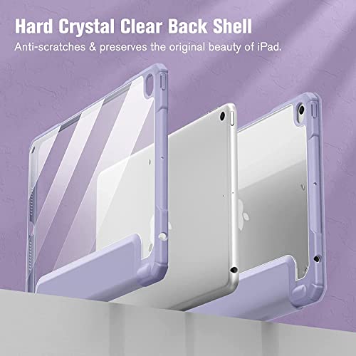 Image of SwooK Hybrid Case for 7.9 inch iPad Mini 5 /4 - Clear Back Shell Flip Cover (Lilac Purple)