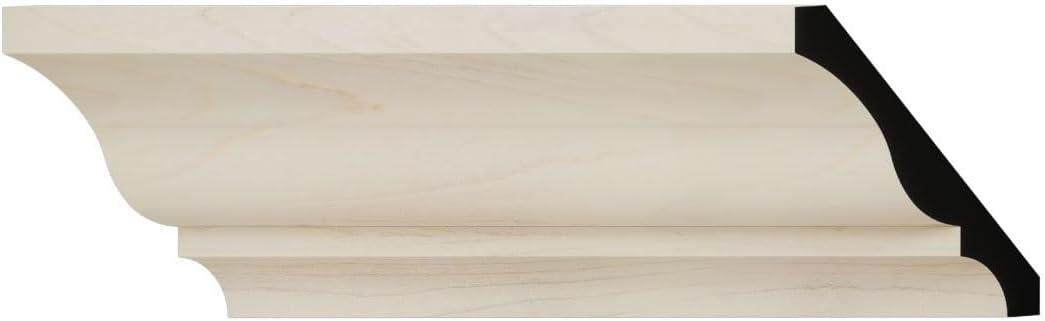 WM48 - Americraft Crown Solid Hardwood Moulding, 3 11/32"H x 2 5/8"P x 4 1/4"F x 96"L, Stain Grade Maple