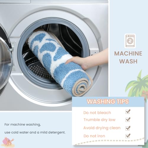 Cute Ocean Bathroom Rug Super Absorbent Bath Mat Machine Washable and Non Slip Fluffy Carpet for Shower, Bedroom and Living Room (23"x16", Shore) by Loismood - Image 6