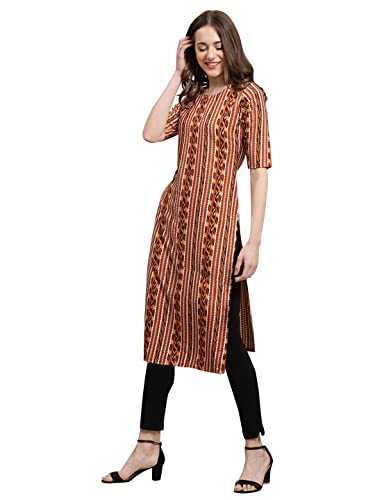Image of Pinkmint Women's Crepe Black Color Floral Printed Straight Kurti(MD-530349)