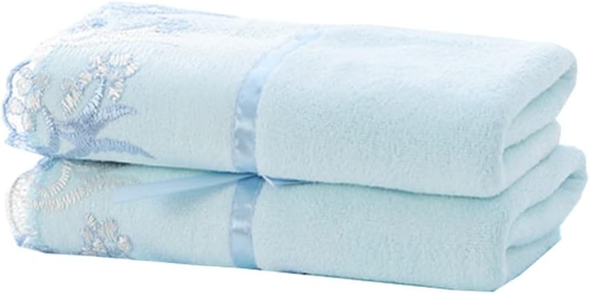 Adult Yellow Towel Cotton Large Lace Embroidered Terrycloth Face Towel(Black)