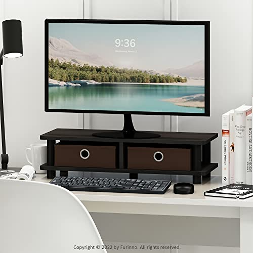 Furinno TURN-N-TUBE Toolless Monitor Stand Riser, Monitor Riser, Espresso - image 2