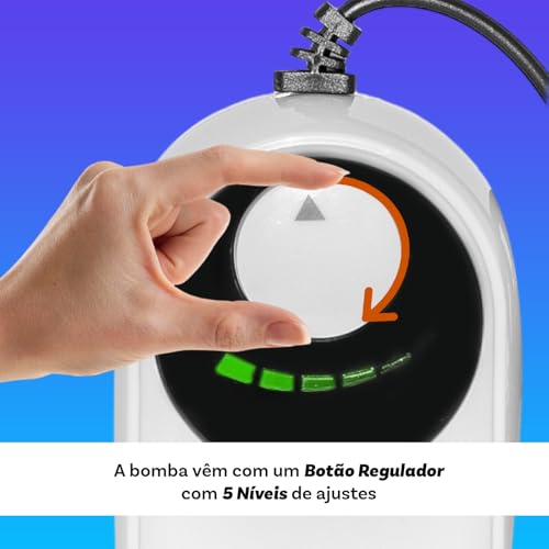Kit Bomba Compressor De Ar Para Aquario De 6,8L IPX4 Para Peixes é Bivolt Acompanha Fonte Carregador