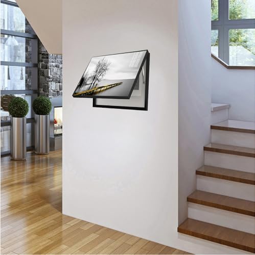 Indoor Electric Meter Cover with Hydraulic Flip Frame | Decorative Picture Frame Electric Box, Hydraulic Rod Supports | for Restaurant/Living Room/Bedroom, Modern Home Decor